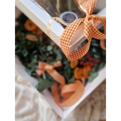 Wianek stroik zimowy świąteczny na drzwi Boże Narodzenie natura Eukaliptus